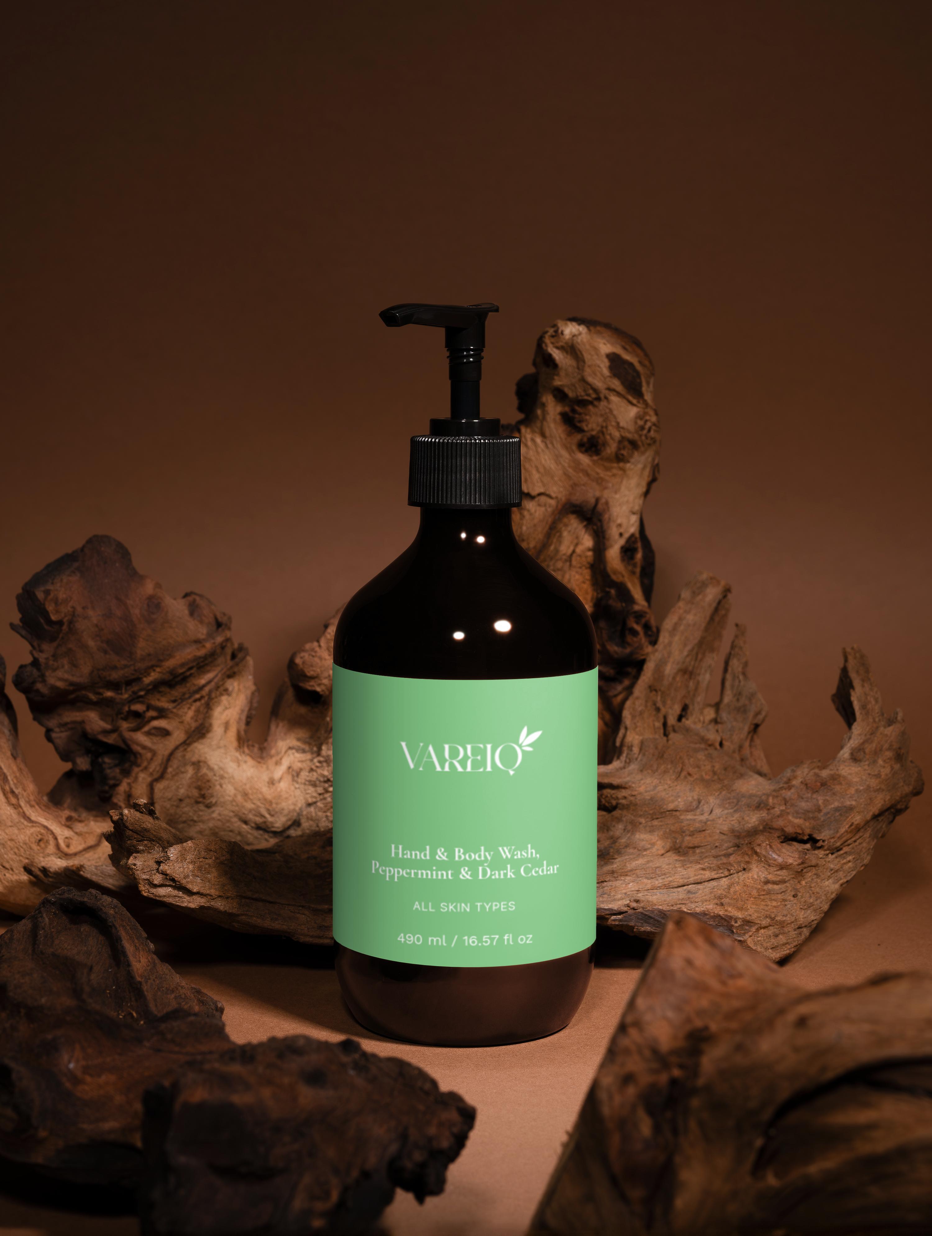 Hand & Body Wash, Peppermint & Dark Cedar